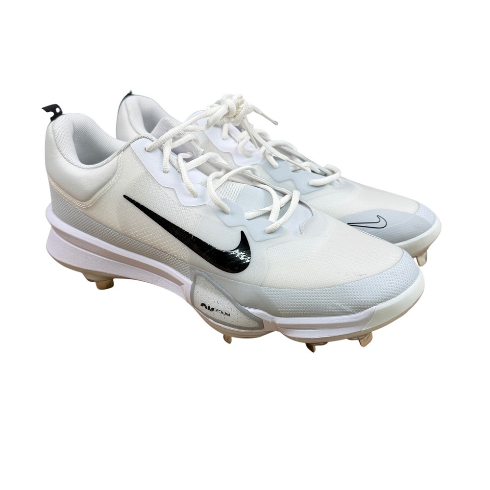 Nike Trout 7 Baseball Cleats White Black Mens Size 14 Zoom Metal Spikes
